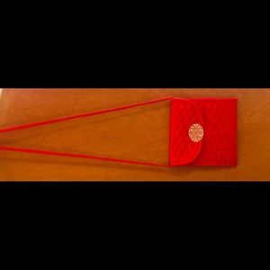 New Red Quilted Pocketbook Gold Adornment Thailand